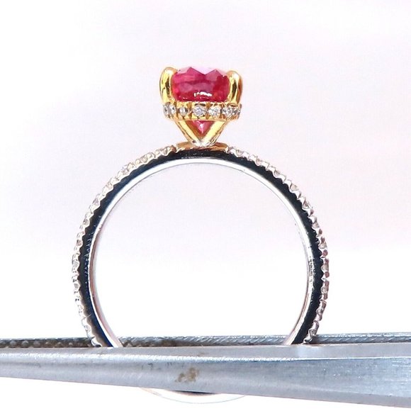 AIGS certified 1.45ct No Heat Ruby Ring 14kt raised mod deck - Picture 7 of 7